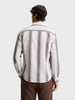 Men's Brown Regular Fit Striped Casual Shirt
