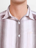 Men's Brown Regular Fit Striped Casual Shirt