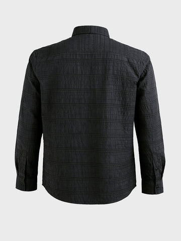 Men's Black Relaxed Fit Solid Casual Shirt