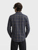 Men's Navy Blue Slim Fit Checkered Casual Shirts