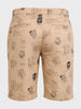 Men's Brown Slim Fit Printed Casual Shorts
