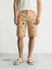 Men's Brown Slim Fit Printed Casual Shorts