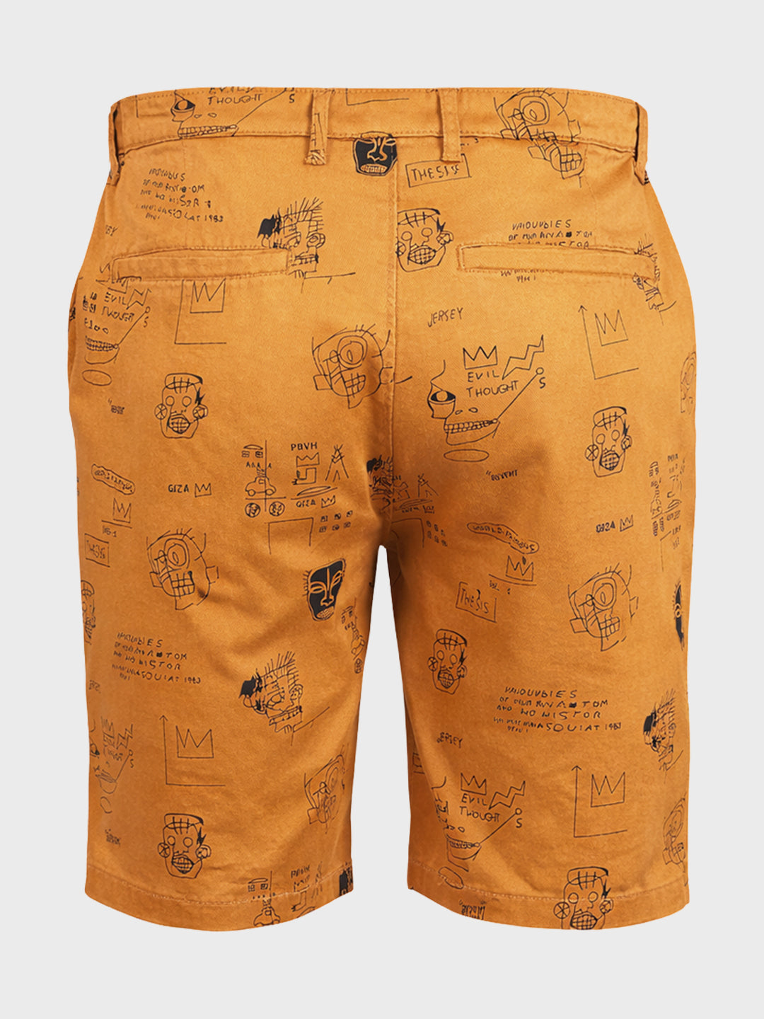 Men's Brown Slim Fit Printed Casual Shorts