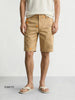 Men's Beige Slim Fit Printed Casual Shorts
