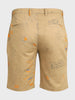 Men's Beige Slim Fit Printed Casual Shorts