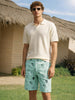 Men's Green Slim Fit Printed Casual Shorts
