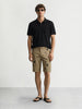 Men's Brown Slim Fit Printed Casual Shorts