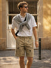 Men's Brown Slim Fit Printed Casual Shorts