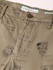 Men's Brown Slim Fit Printed Casual Shorts