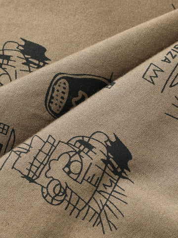 Men's Brown Slim Fit Printed Casual Shorts