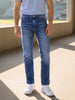 Men's Blue Slim Fit Solid Casual Jeans