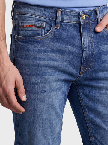 Men's Blue Slim Fit Solid Casual Jeans