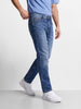 Men's Blue Slim Fit Solid Casual Jeans