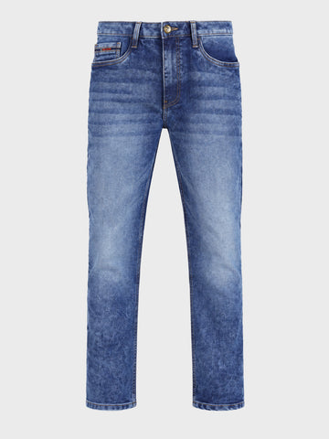 Men's Blue Slim Fit Solid Casual Jeans
