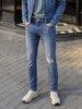 Men's Blue Slim Fit Solid Street Wear Jeans