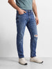 Men's Blue Slim Fit Solid Street Wear Jeans
