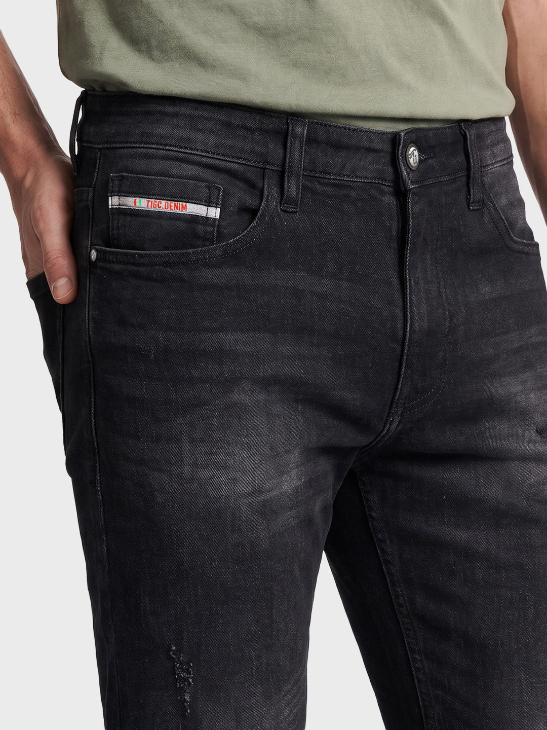 Men's Black Slim Fit Solid Casual Jeans