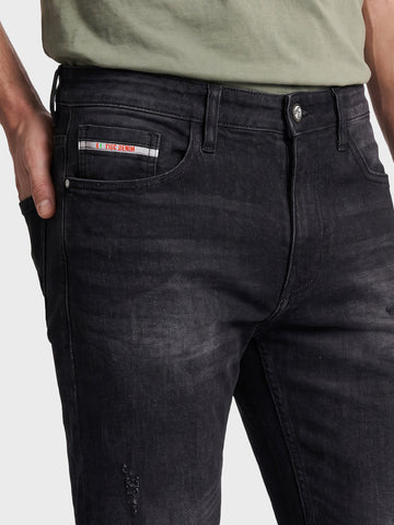 Men's Black Slim Fit Solid Casual Jeans