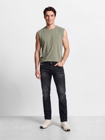Men's Black Slim Fit Solid Casual Jeans