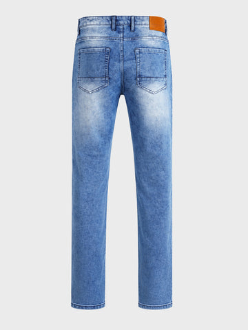 Men's Blue Slim Fit Solid Casual Jeans