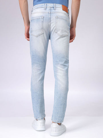Men's Blue Slim Fit Solid Mid-Rise Stretchable Jeans