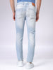 Men's Blue Slim Fit Solid Mid-Rise Stretchable Jeans
