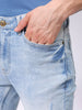 Men's Blue Slim Fit Solid Mid-Rise Stretchable Jeans
