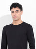 Men's Black Slim Fit Solid Round Neck T-shirt
