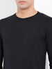 Men's Black Slim Fit Solid Round Neck T-shirt