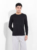 Men's Black Slim Fit Solid Round Neck T-shirt