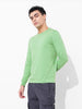 Men's Green Slim Fit Solid Round Neck T-shirt