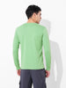 Men's Green Slim Fit Solid Round Neck T-shirt