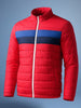 Men's Red Regular Fit Colourblocked Casual Jacket