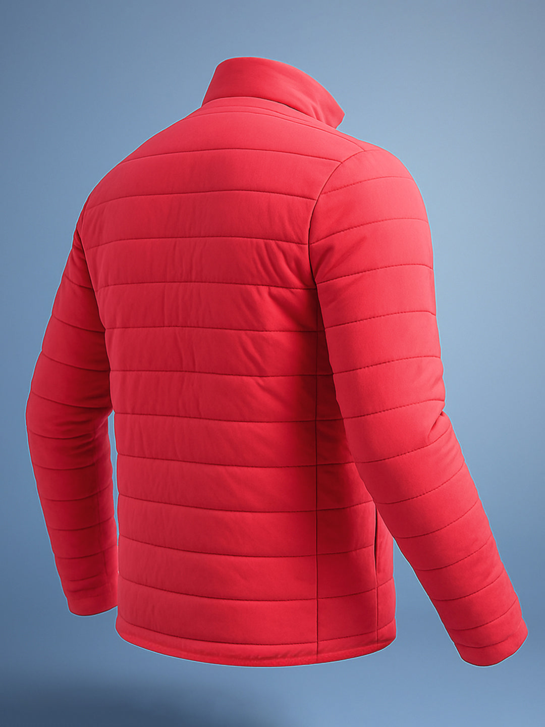 Men's Red Regular Fit Colourblocked Casual Jacket