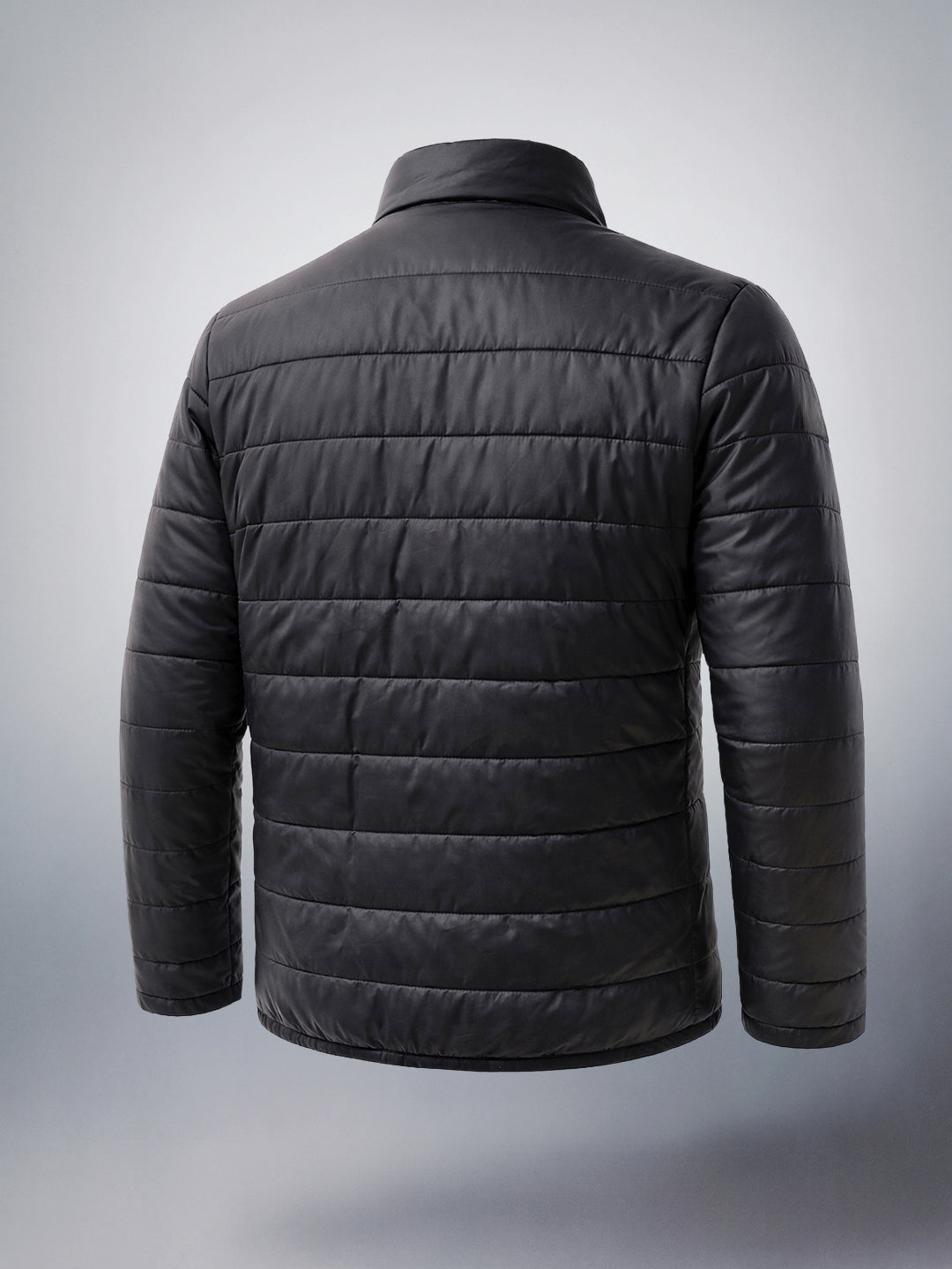 Men's Jet Black Regular Fit Colourblocked Casual Jacket