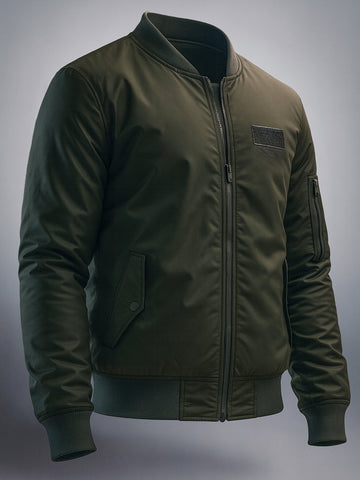 Men's Olive Regular Fit Solid Casual Jacket