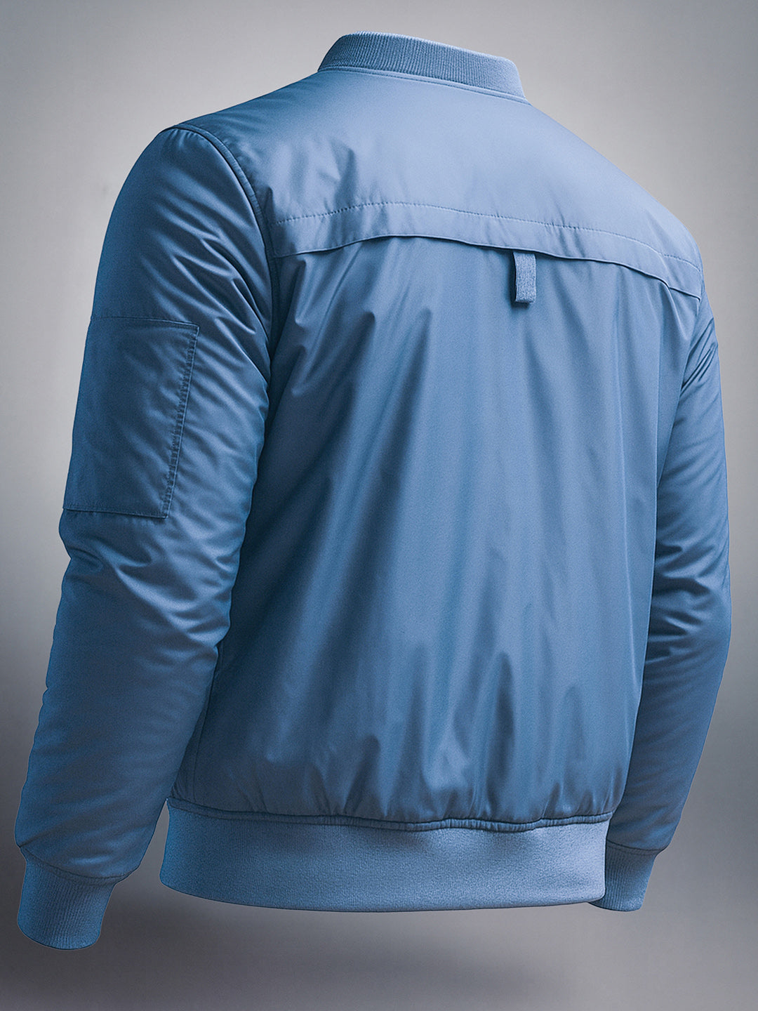 Men's Blue Regular Fit Solid Casual Jacket