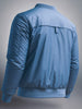 Men's Blue Regular Fit Solid Casual Jacket