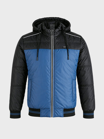 Men's Teal Regular Fit Colourblocked Casual Jacket