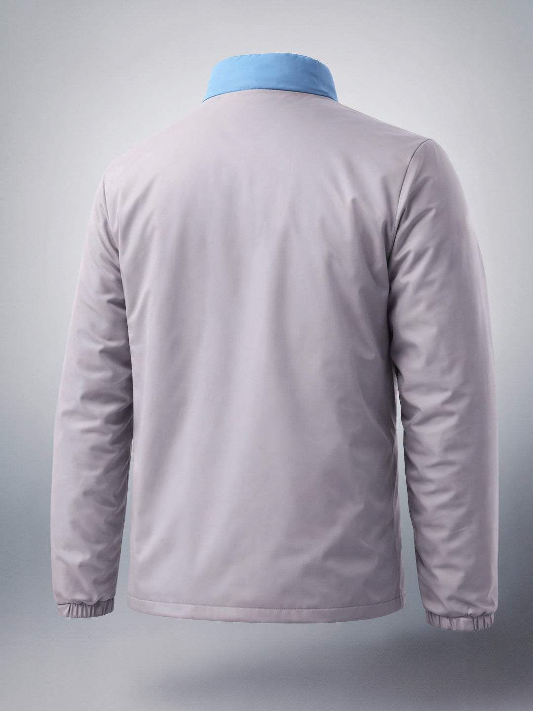 Men's Silver Grey Regular Fit Colourblocked Casual Jacket