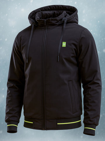 Men's Black Regular Fit Printed Casual Jacket