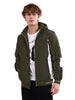Men's Olive Regular Fit Colourblocked Casual Jacket