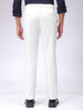 Men's White Slim Fit Textured Mid-Rise Stretchable Knitted Formal Trousers