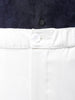 Men's White Slim Fit Textured Mid-Rise Stretchable Knitted Formal Trousers