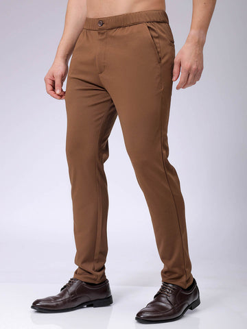 Men's Nutshell Slim Fit Textured Formal Trouser