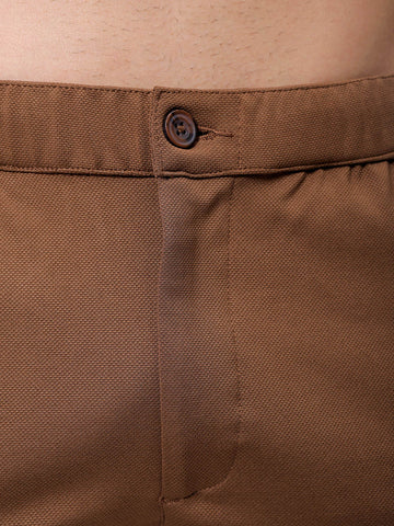Men's Nutshell Slim Fit Textured Formal Trouser