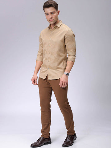 Men's Nutshell Slim Fit Textured Formal Trouser