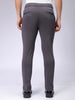Men's Grey Slim Fit Textured Mid-Rise Stretchable Knitted Formal Trousers