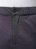 Men's Grey Slim Fit Textured Mid-Rise Stretchable Knitted Formal Trousers