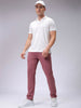 Men's Grey Slim Fit Textured Mid-Rise Stretchable Knitted Formal Trousers